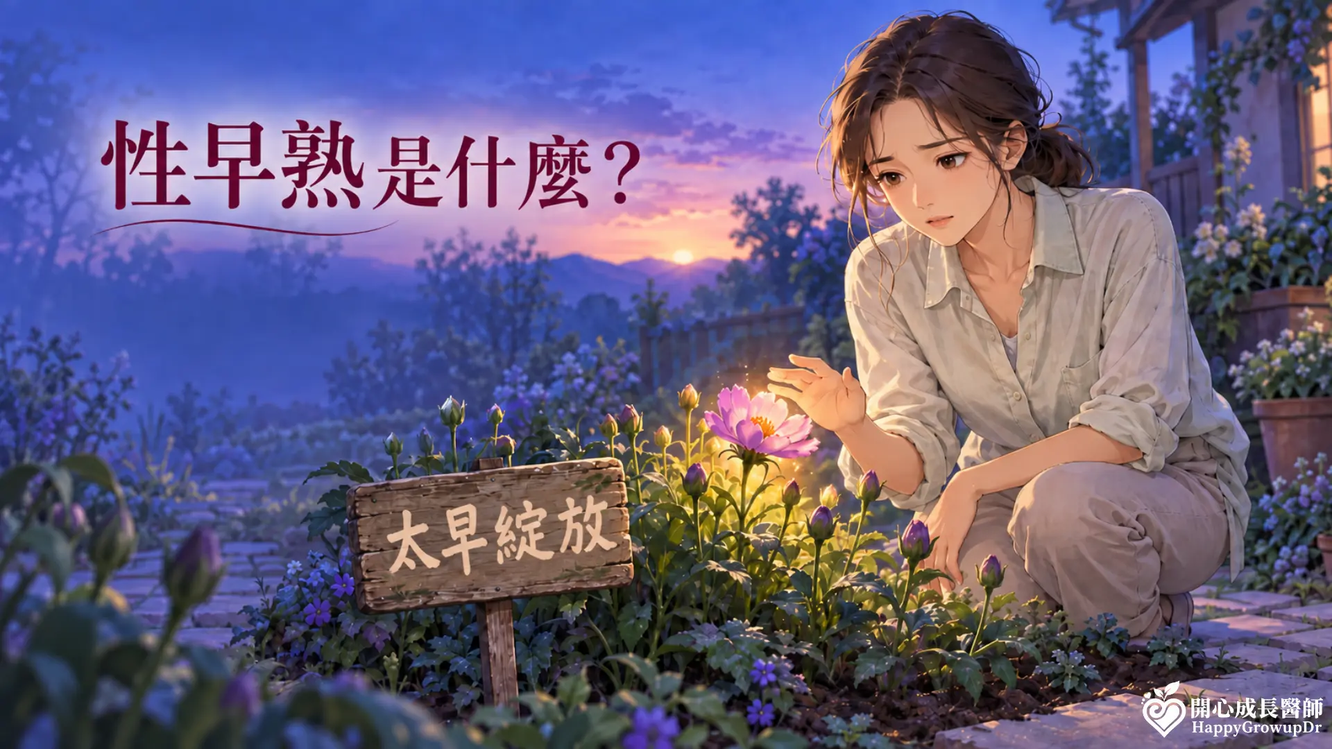 性早熟封面圖:成長花園中一朵提前綻放的花